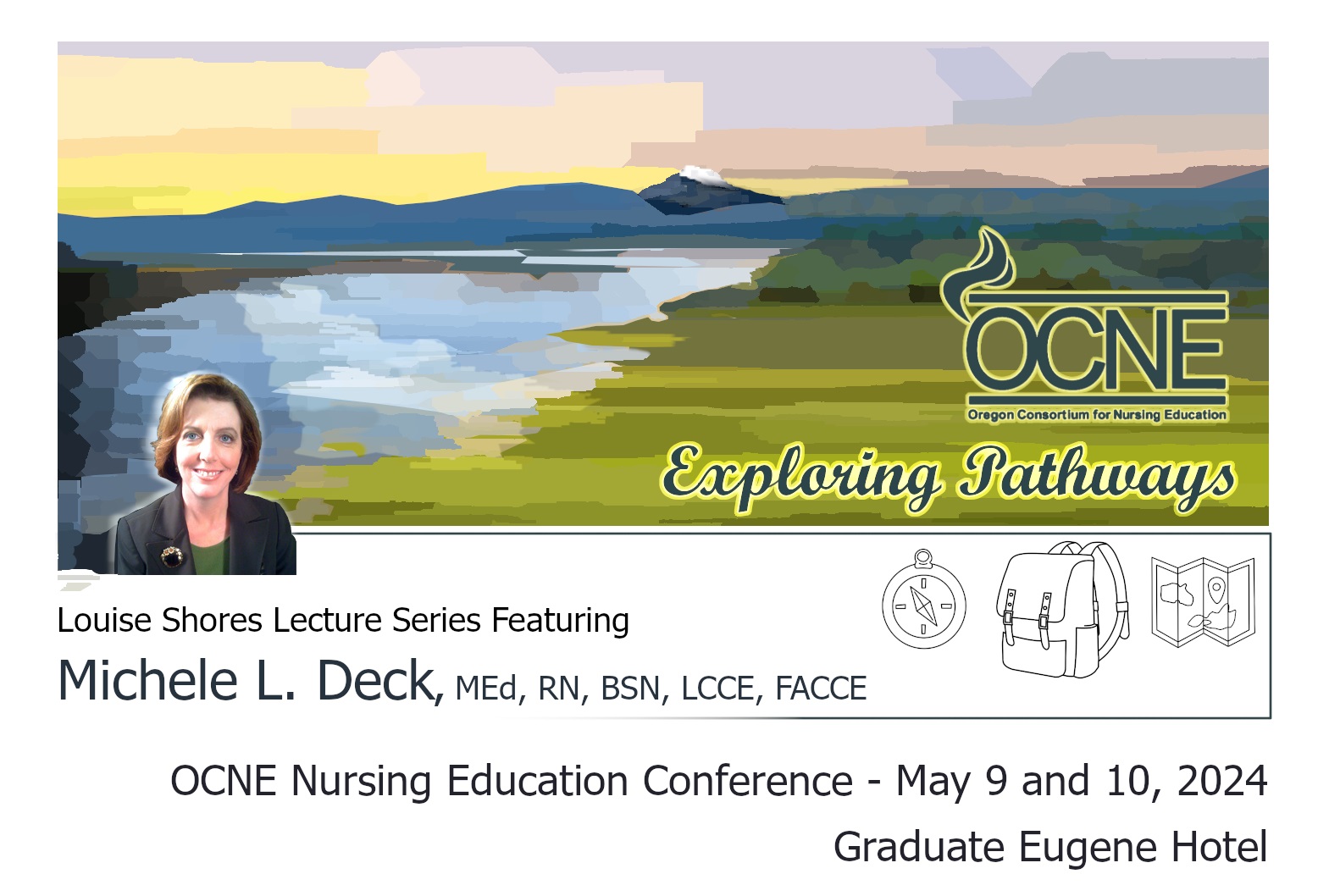 Flyer for OCNE Conference, Exploring Pathways, May 9 and 10, 2024